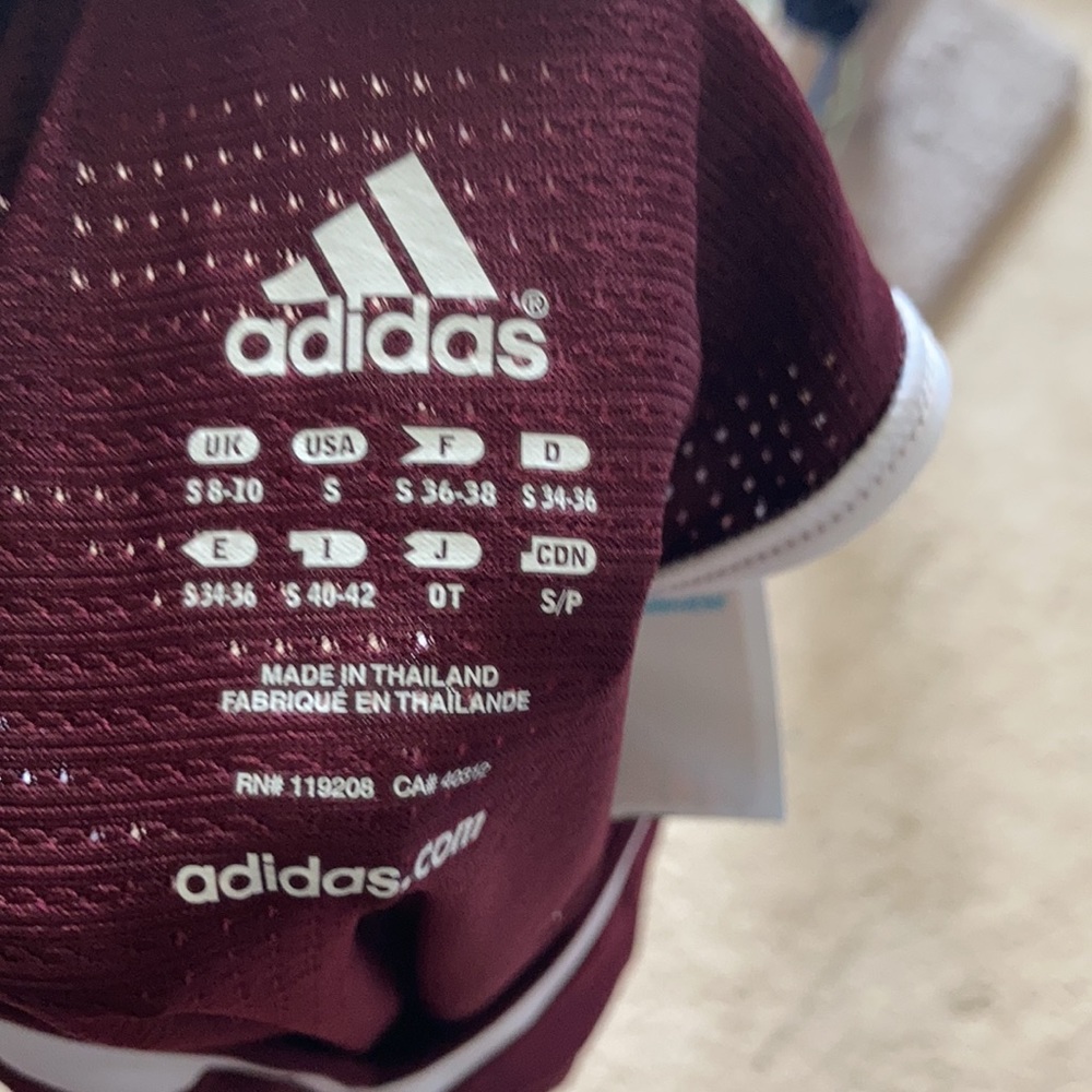 Relisted adidas maroon white performance tank team jersey S or L - Picture 13 of 16